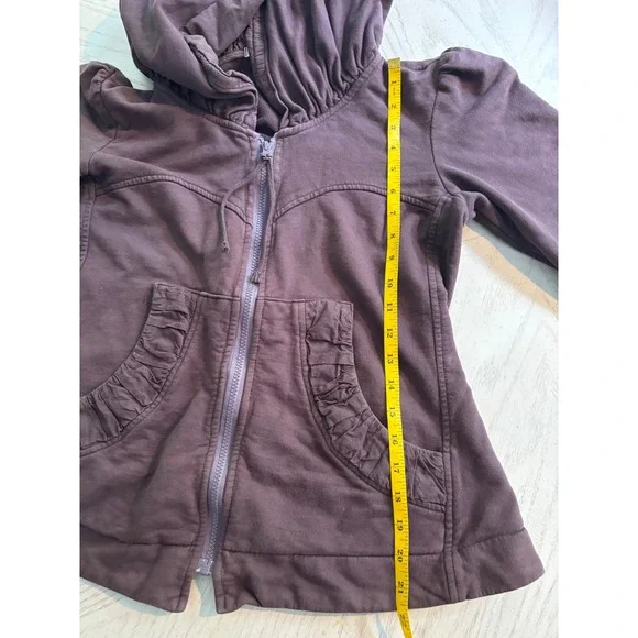 Prairie Underground Womens Full Zip Hoodie Ruched Pockets Organic Cotton Sz L - Picture 11 of 11